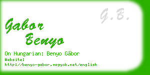 gabor benyo business card