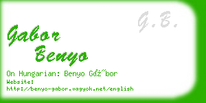 gabor benyo business card